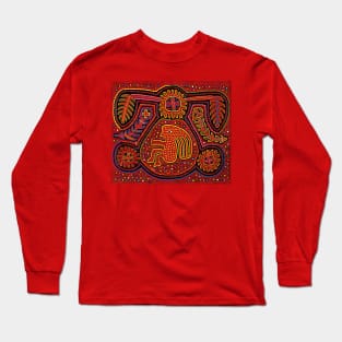 Kuna Indian Mola Girl on Bike Long Sleeve T-Shirt